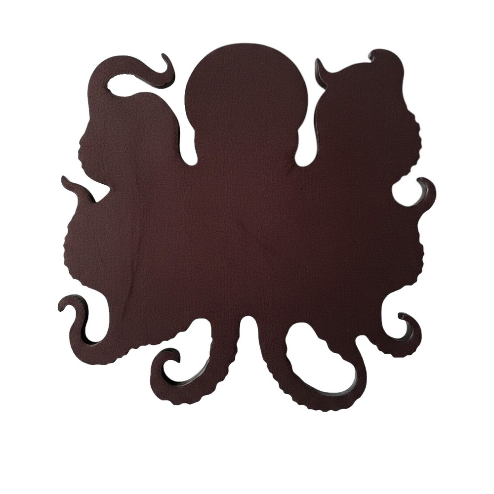 Large Octopus Wall Decor Nautical Beach House Coastal Hanging Art Dark Brown 11"